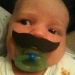 Mustache Boy Pacifier Burt Reynolds Style