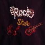 Rock And Roll Shirt Black Hand Beaded Toddler Size..