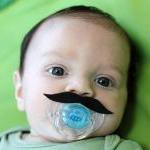 Mustache Boy Pacifier Black
