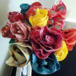 Dozen Fabric Roses Long Stemmed Handmade