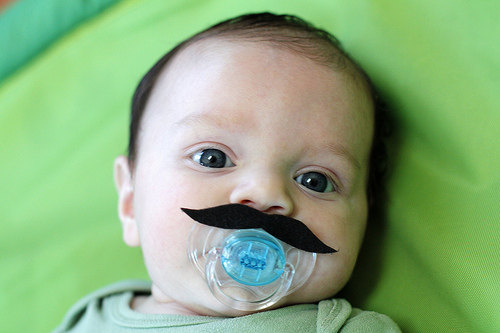 Mustache Boy Pacifier Black