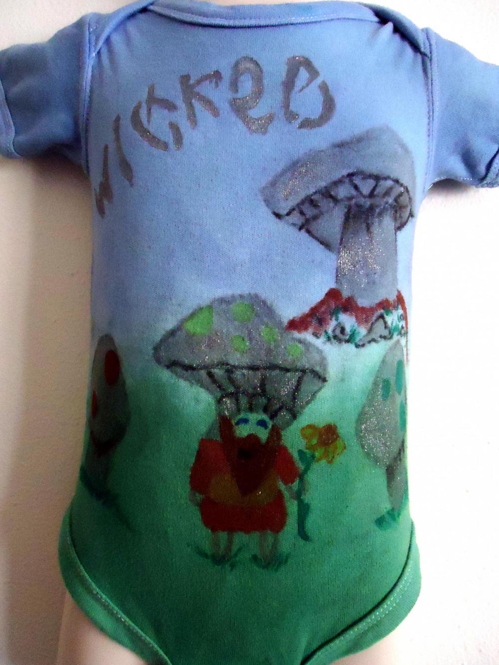 Wicked Mushroom Onesie Ooak Toddler